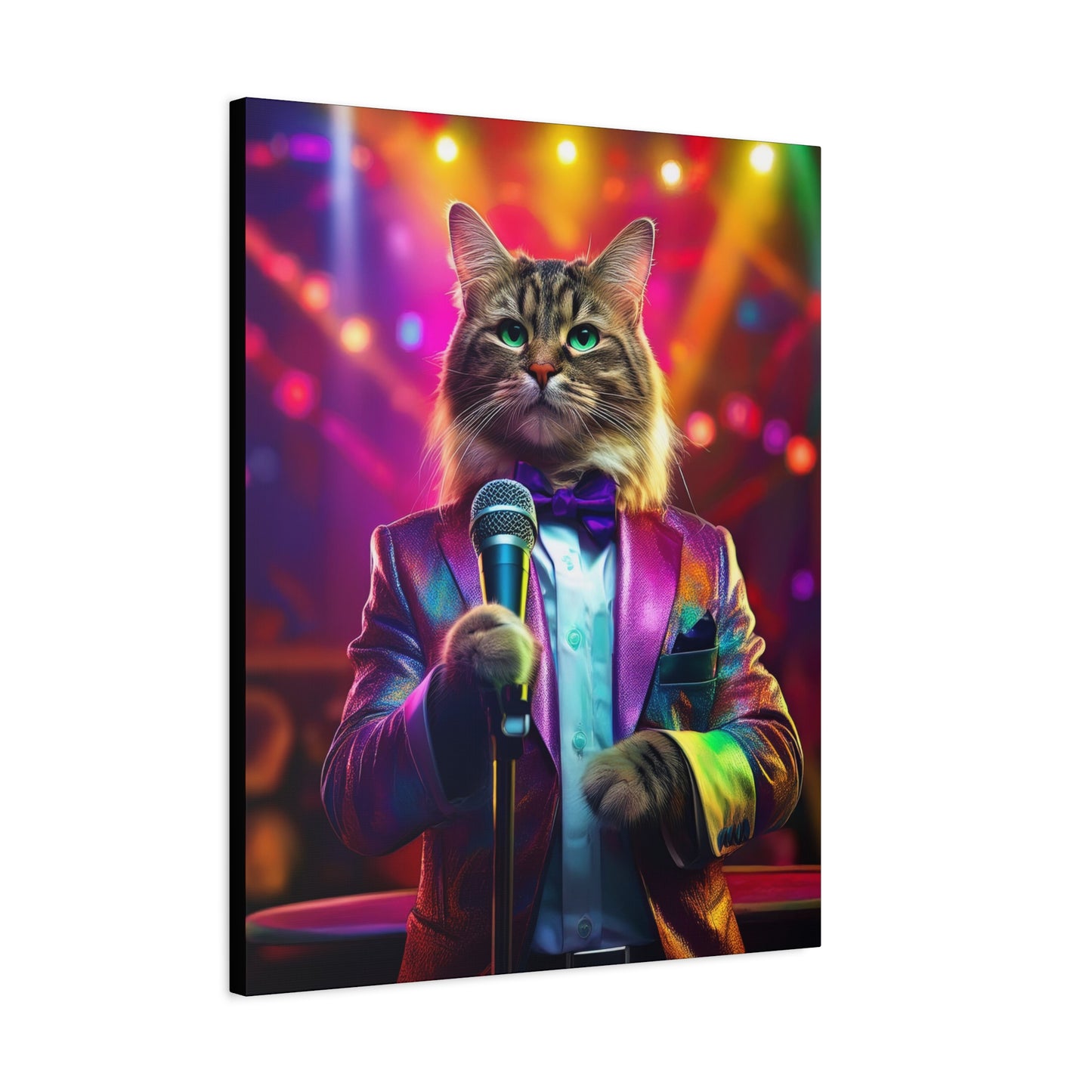 Purr-fectly Cool Lounge Cat Canvas Art | Stretched Matte Wall Decor 005