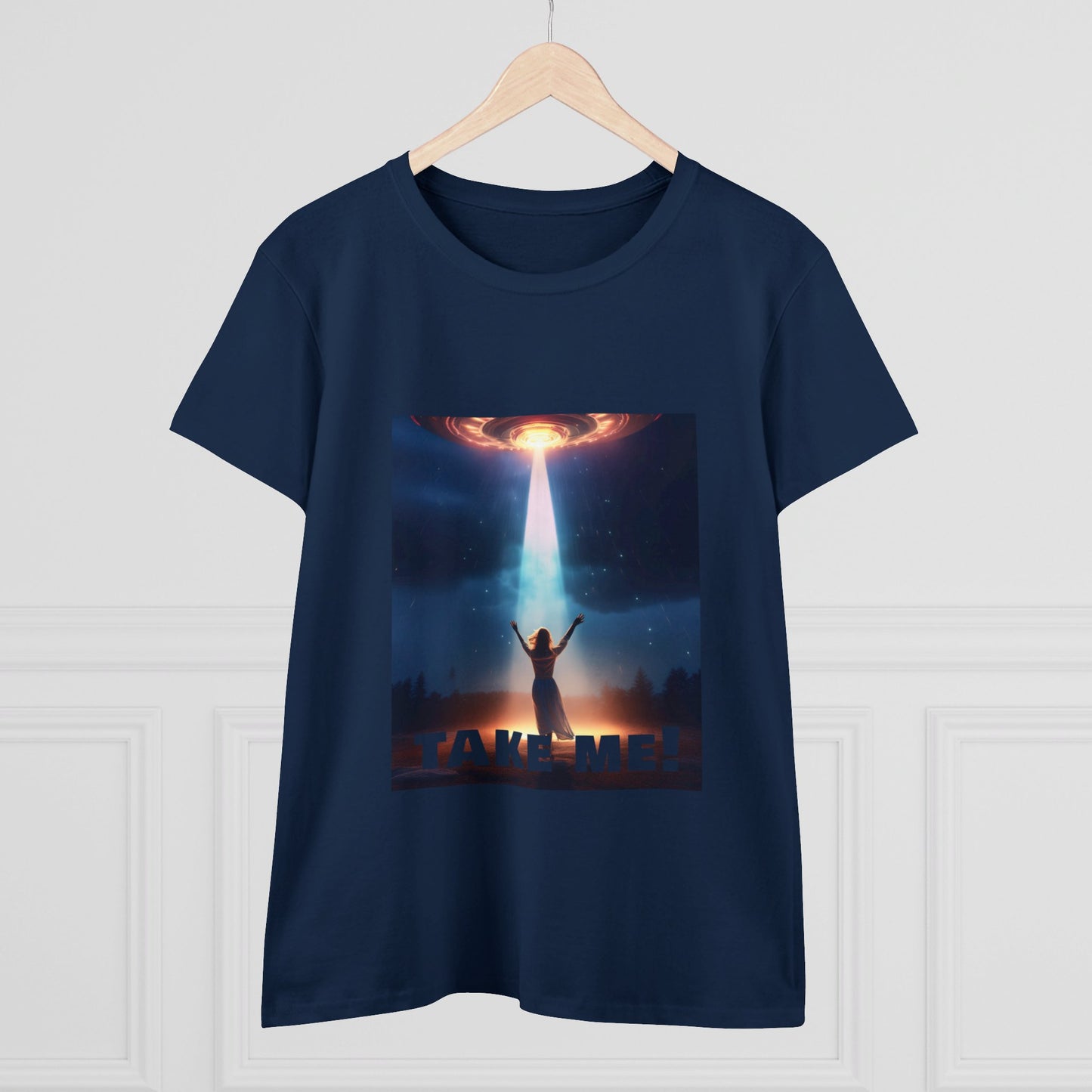 Take me! on your Alien ship. Women's Midweight Cotton Tee