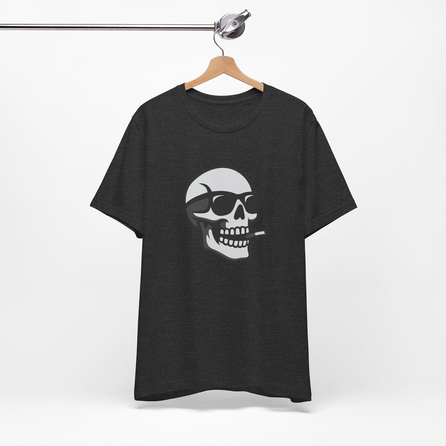 Cool Skull Graphic Tee Dark Theme – Smoking Skull Vector Design with Attitude