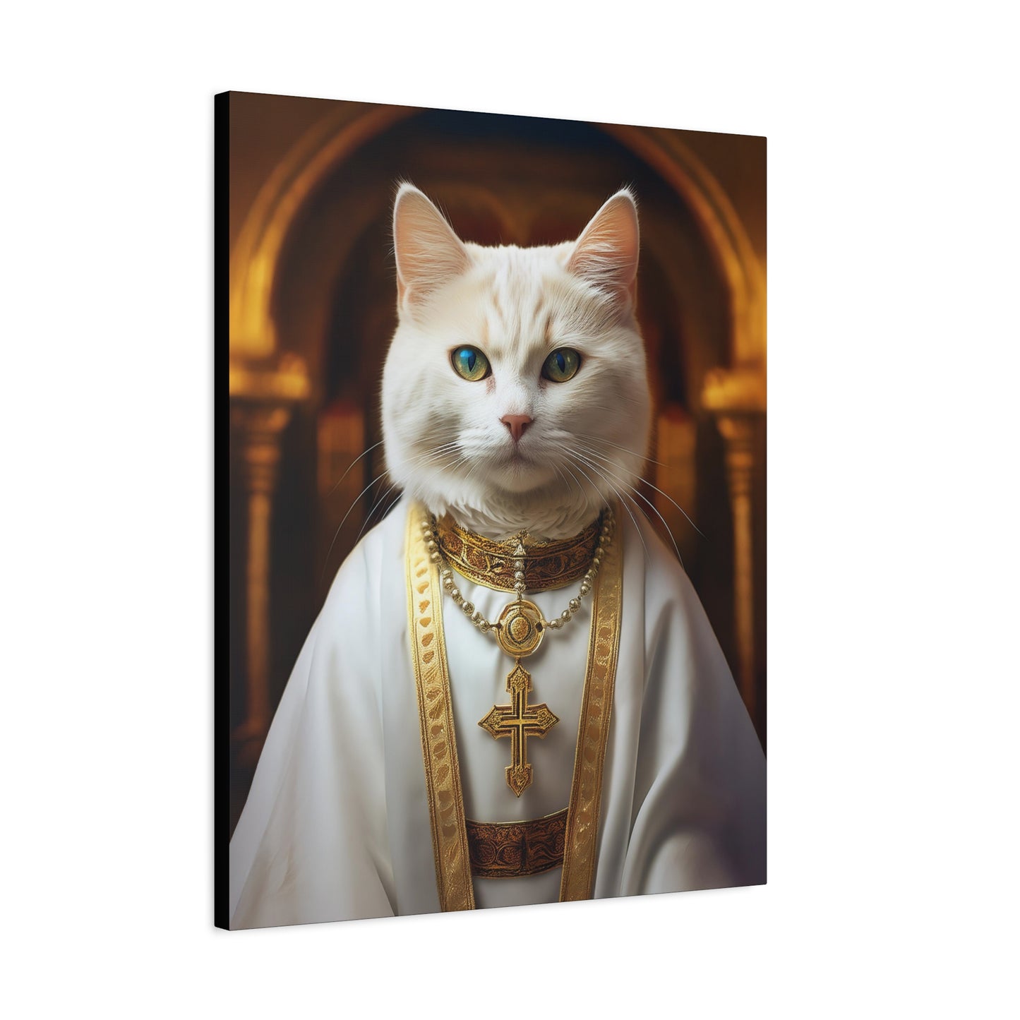 Cat-holic Priest Canvas Art | Stretched Matte Wall Decor