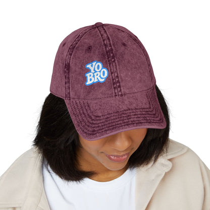 Yo Bro Vintage Hat – Funny Bold Embroidered Hat for Men and Women with Bro Energy