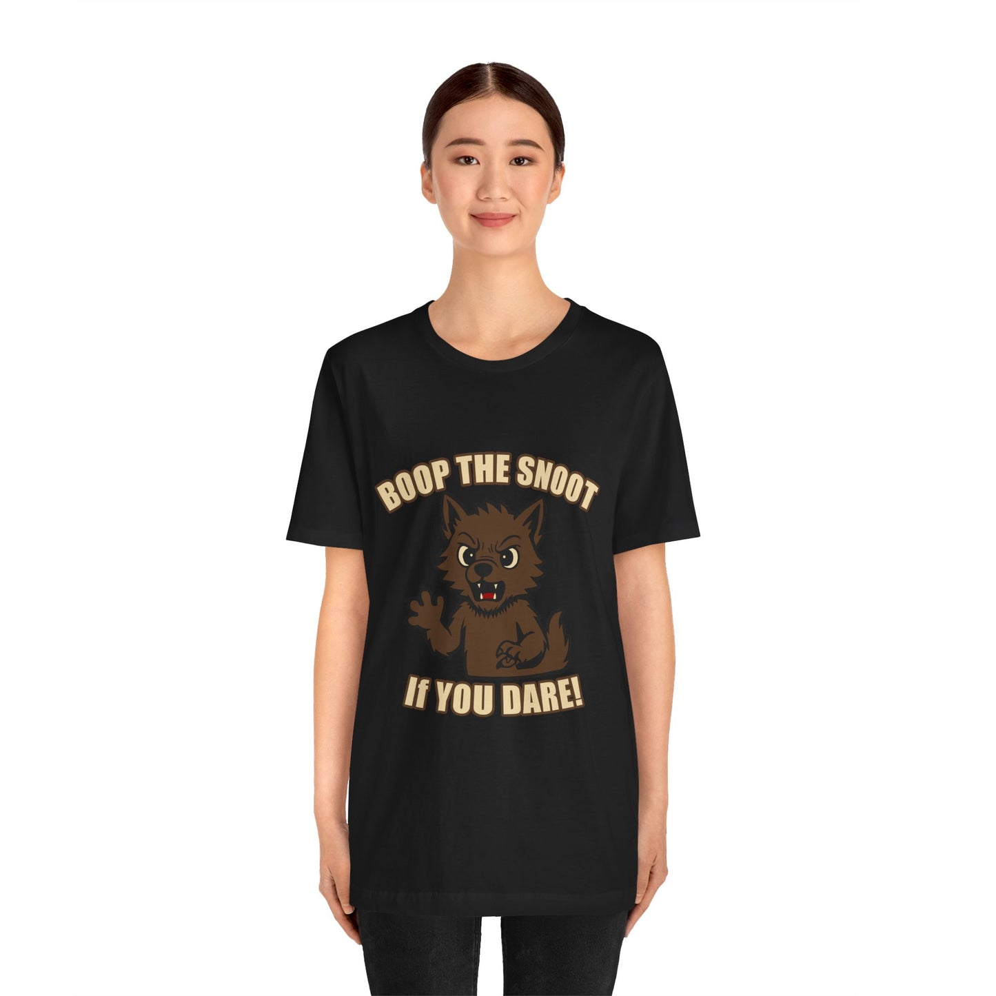 Boop the Snoot If You Dare Halloween Shirt – Funny Werewolf Halloween Graphic Unisex Jersey Short Sleeve Tee for Dog Lovers.