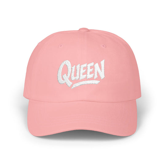 Queen Embroidered Classic Dad Hat – Bold Crown-Inspired Design for Queens Who Rule, Empowerment Style for Everyday Royalty. White Letters