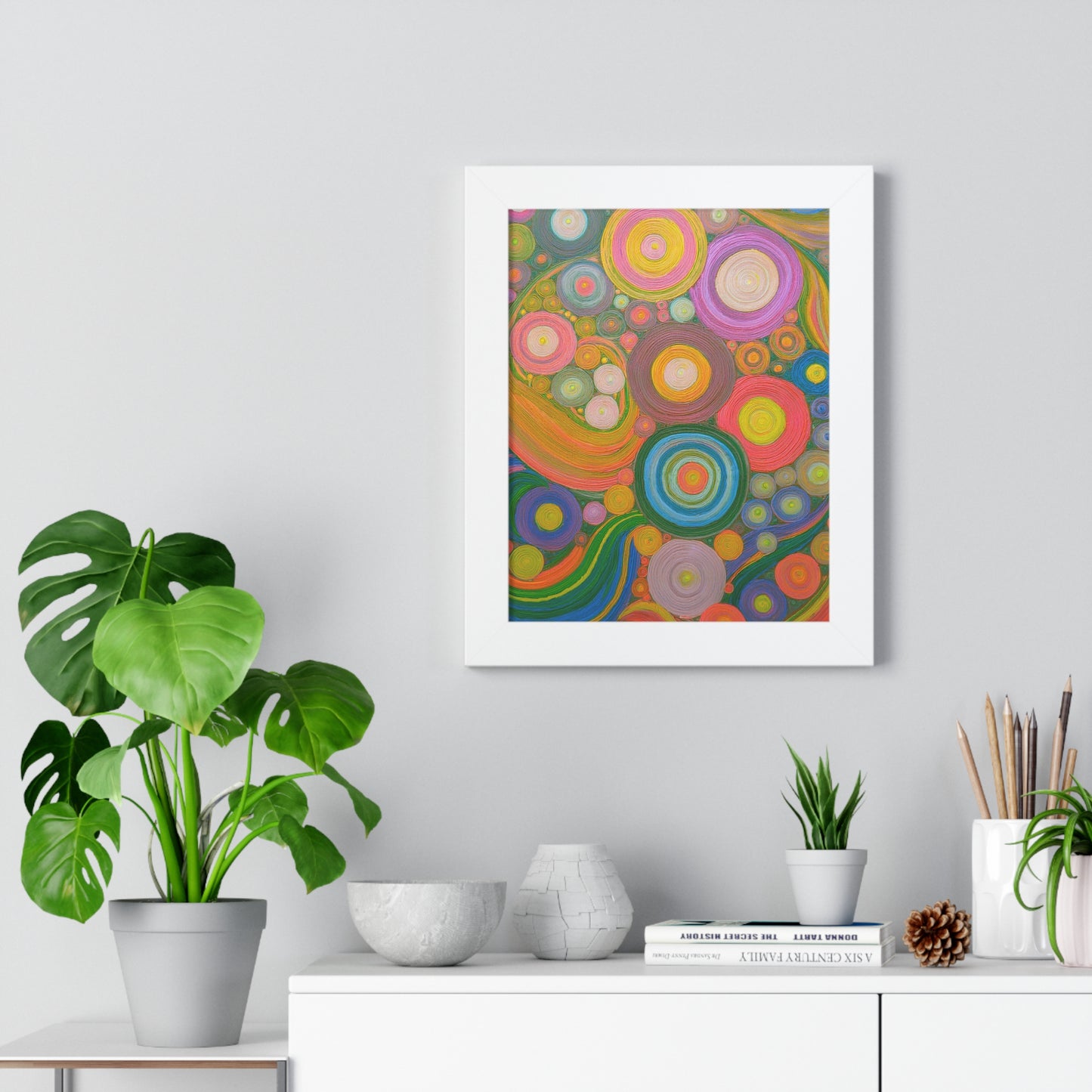 Seeing Circles Framed Vertical Poster - Vibrant Wall Art for Home Decor