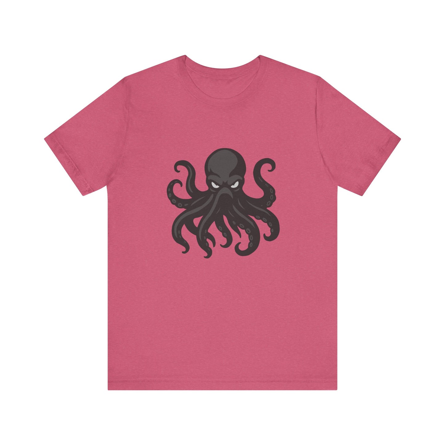 Dark Theme Octopus Graphic T-Shirt – Fierce Grayscale Tentacle Design on Black Tee with Bold Energy and Modern Ghost Effect. Unisex Jersey Short Sleeve Tee