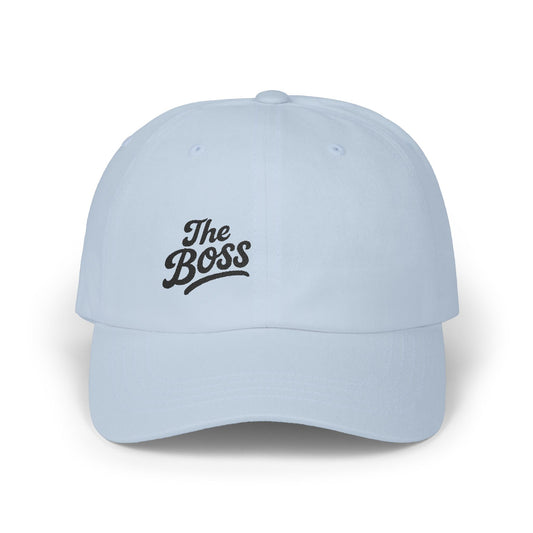 The Boss Classic Dad Hat – Embroidered Funny Statement Hat for Confident Leaders and Power Players. Black Letters