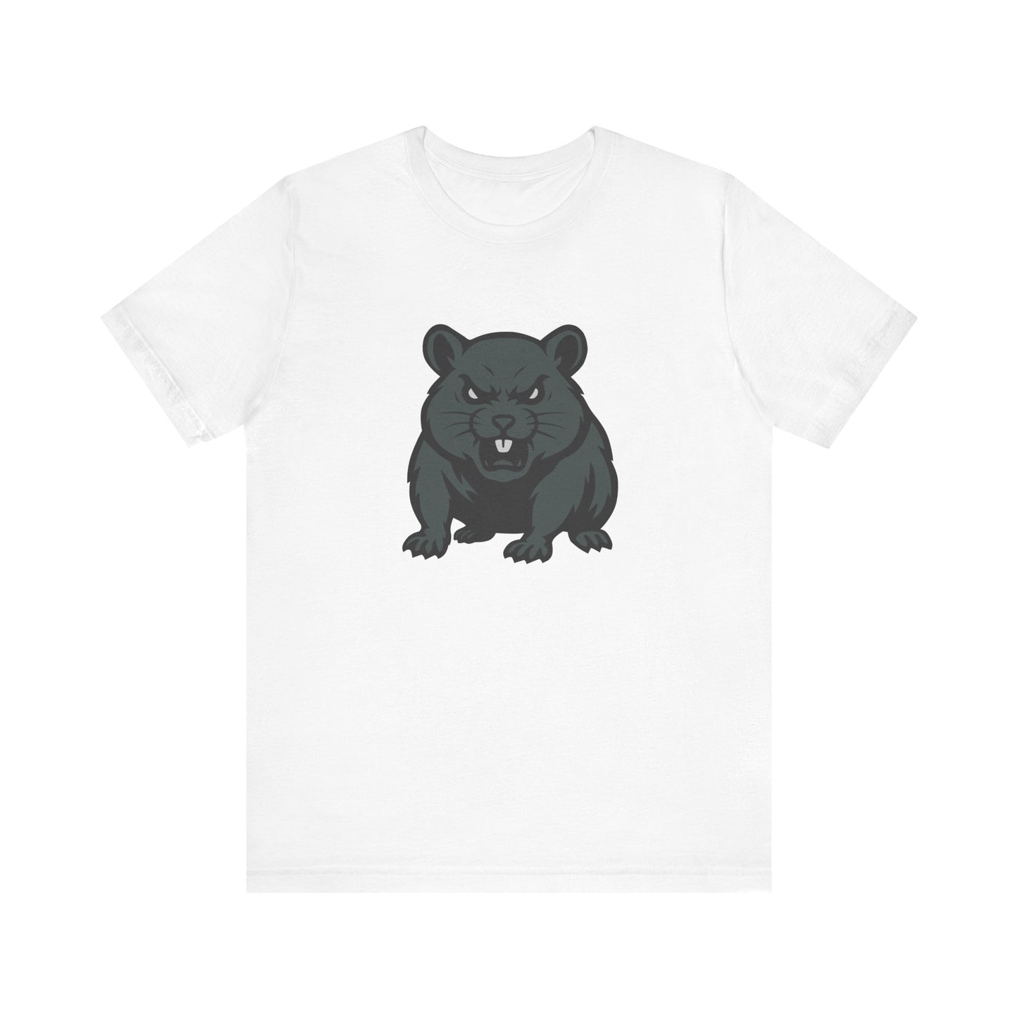 Angry Hamster Graphic T-Shirt – Intense Dark Theme Rodent Design on Black Tee for Streetwear, Humor, or Edgy Animal Style. Unisex Jersey Short Sleeve Tee