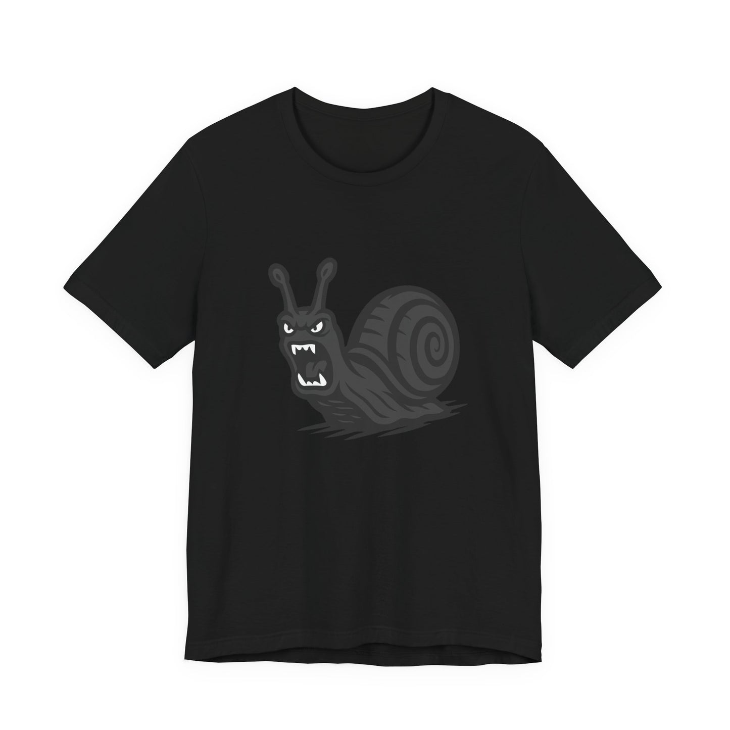 Angry Snail Graphic T-Shirt – Savage Screaming Snail Dark Theme Design on Black Tee for Bold Humor, Streetwear, and Weird Animal Vibes. Unisex Jersey Short Sleeve Tee