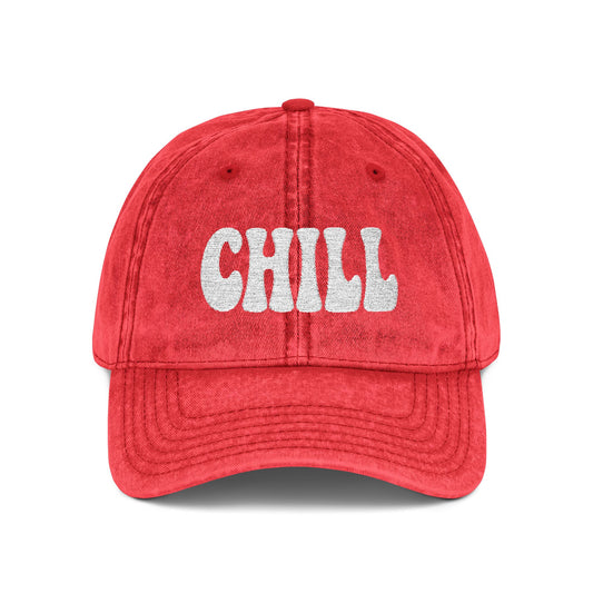 Chill Vintage Hat – Embroidered Relaxed Script Hat for Easygoing Vibes and Everyday Cool