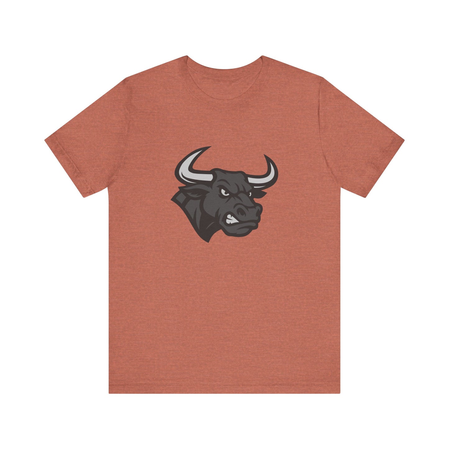 Angry Bull Graphic T-Shirt – Dark Theme Grayscale Bull Head Design on Black Tee for Streetwear, Gym, or Bold Urban Style. Unisex Jersey Short Sleeve Tee