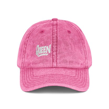 Queen Vintage Hat – Embroidered Crown Hat for Confident Royalty Energy