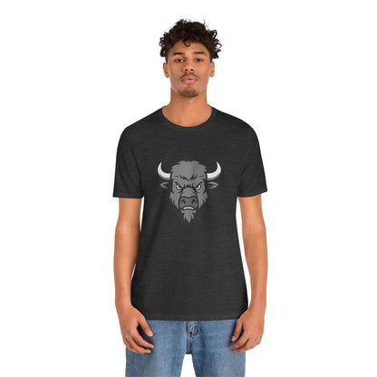 Buffalo Head Graphic Tee Dark Theme – Powerful Vector Bison Design for Bold Style