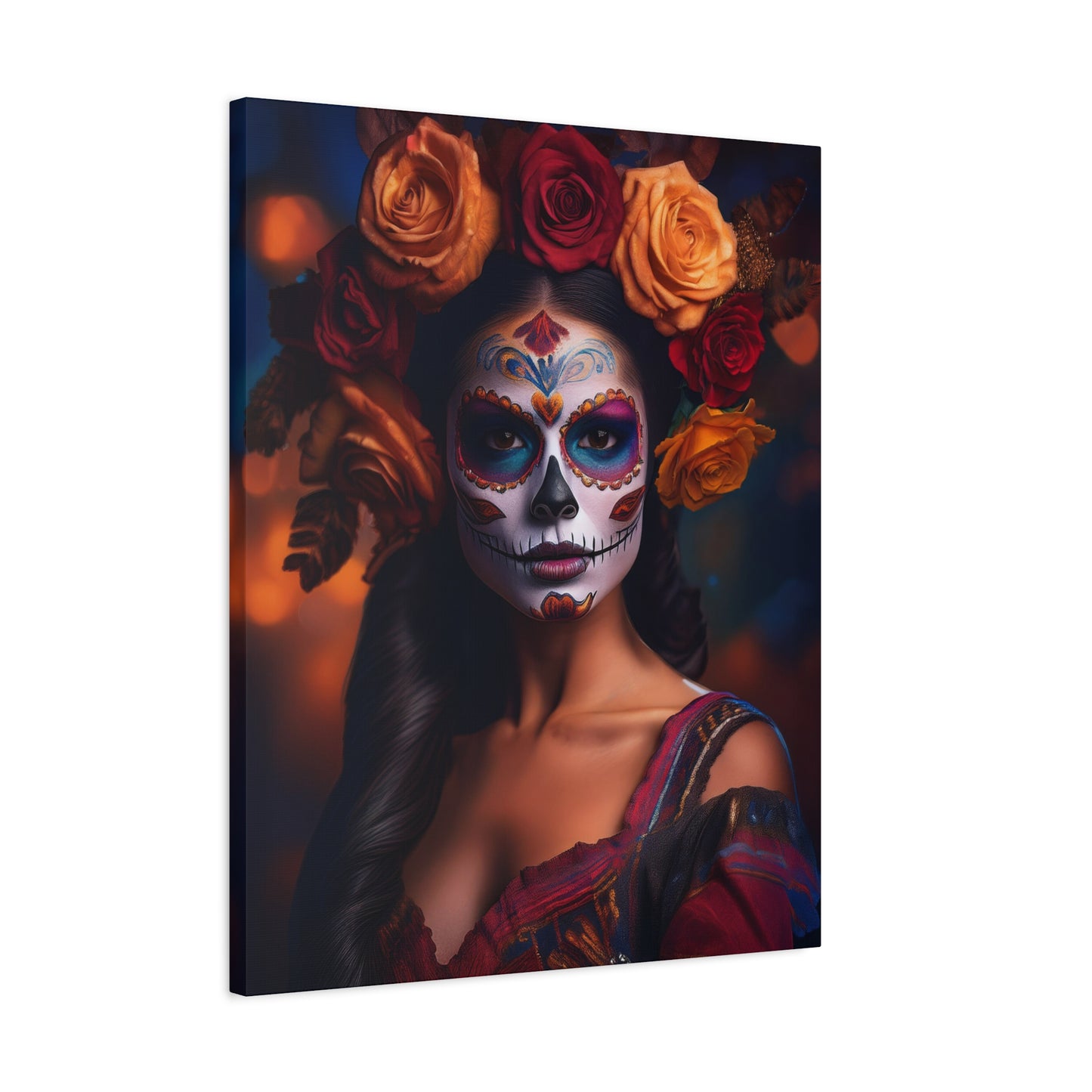 Dia de los Muertos Canvas Art | Day of the Dead - Stretched Matte Wall Decor 009