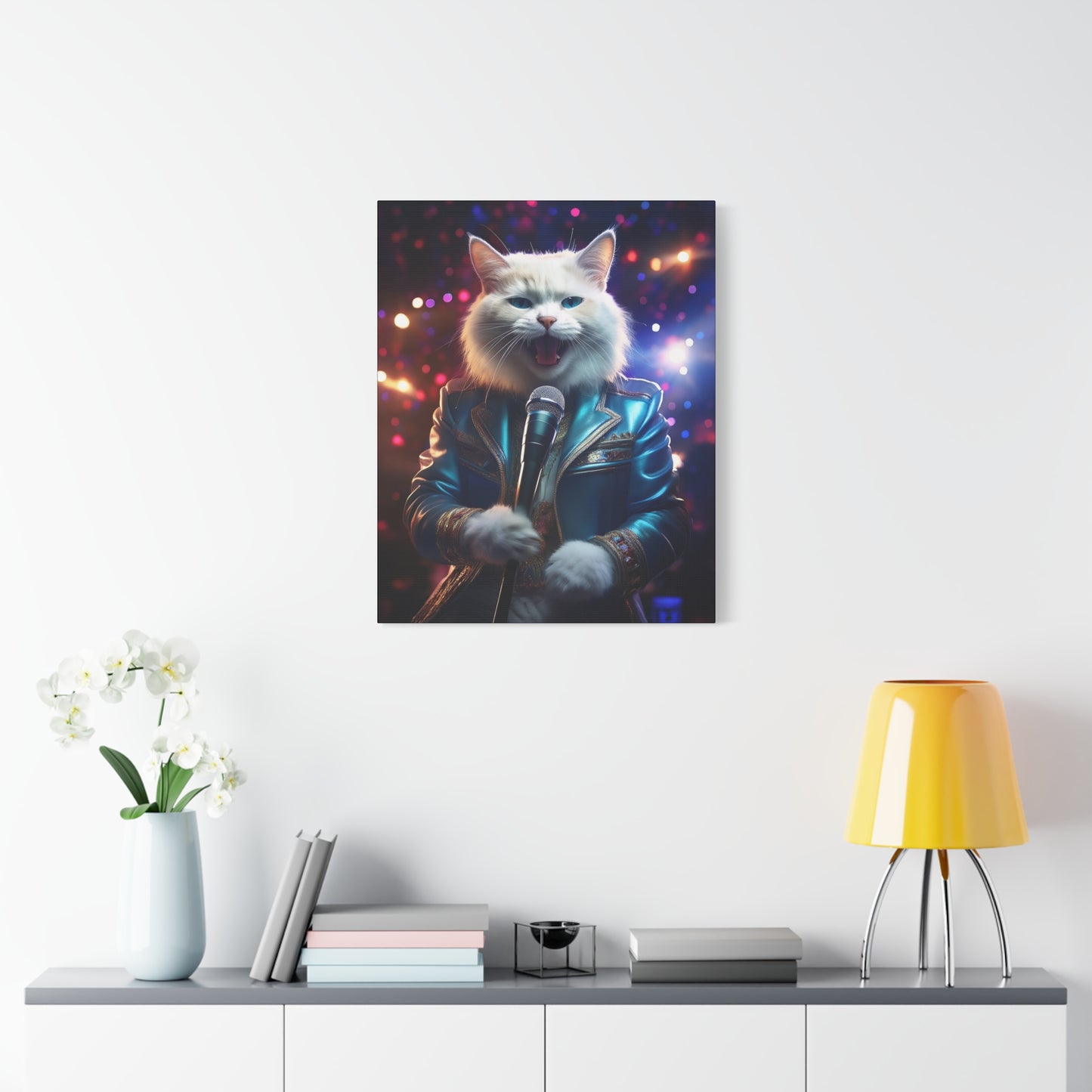 Purr-fectly Cool Lounge Cat Canvas Art | Stretched Matte Wall Decor 004