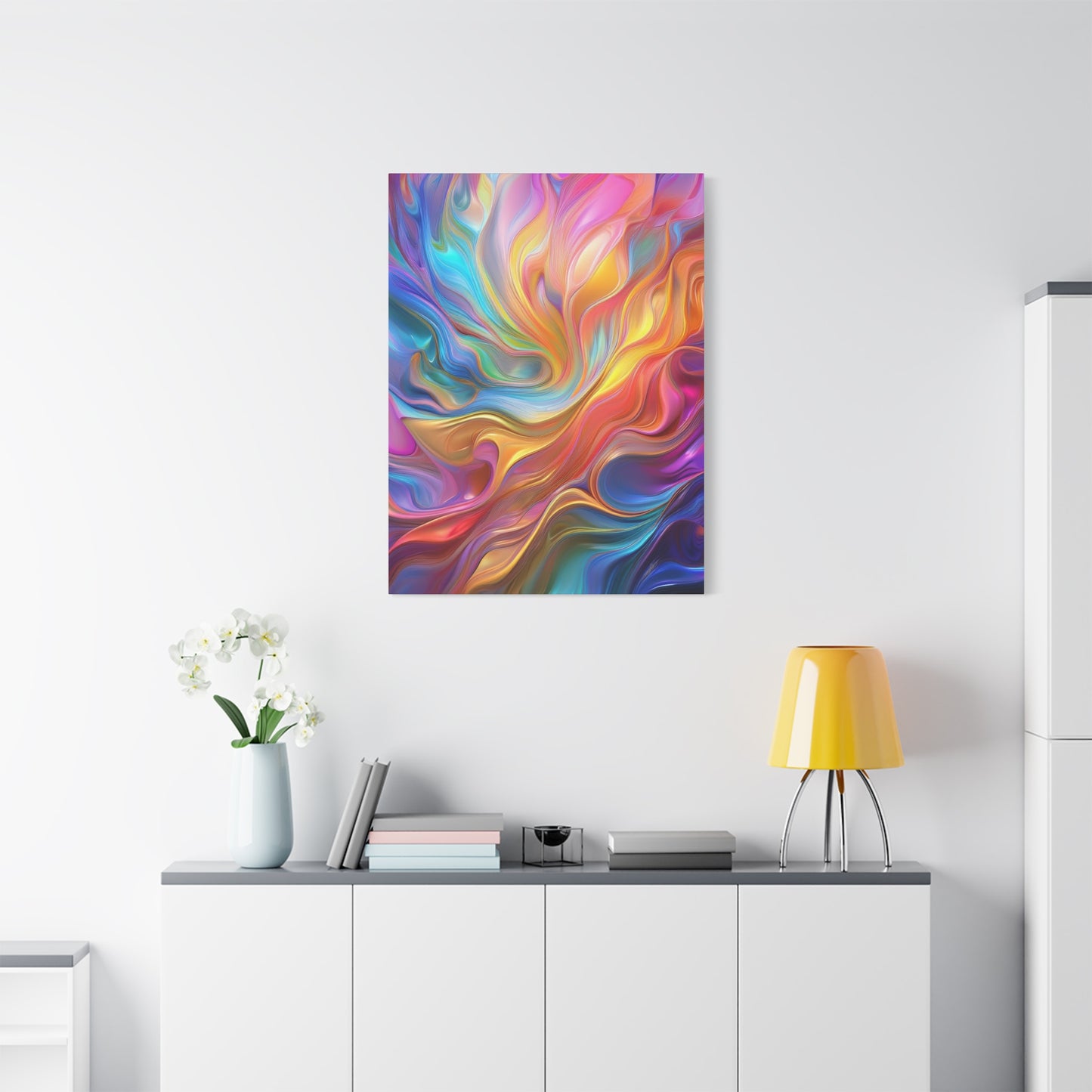 Waves of Radiance Vibrant Abstract Canvas Wall Art