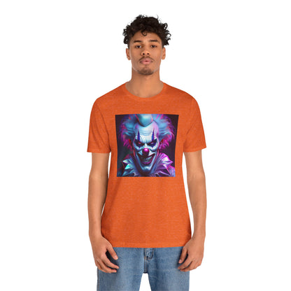 Scary Clown Halloween Shirt – Creepy Evil Clown Face Graphic Tee for Horror Fans. Unisex Jersey Short Sleeve Tee