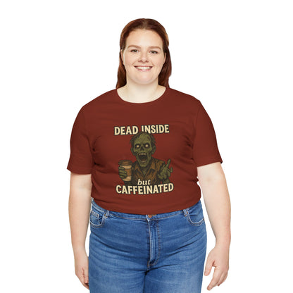 Dead Inside But Caffeinated Halloween Shirt – Funny Zombie Coffee Tee for Tired Souls