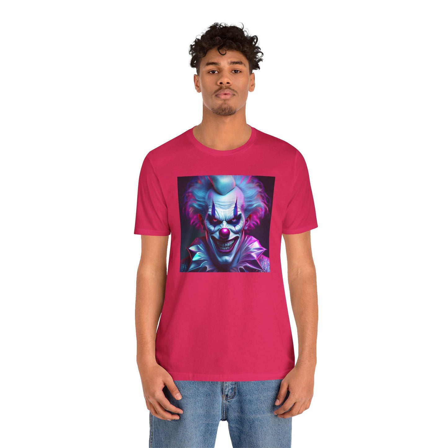Scary Clown Halloween Shirt – Creepy Evil Clown Face Graphic Tee for Horror Fans. Unisex Jersey Short Sleeve Tee