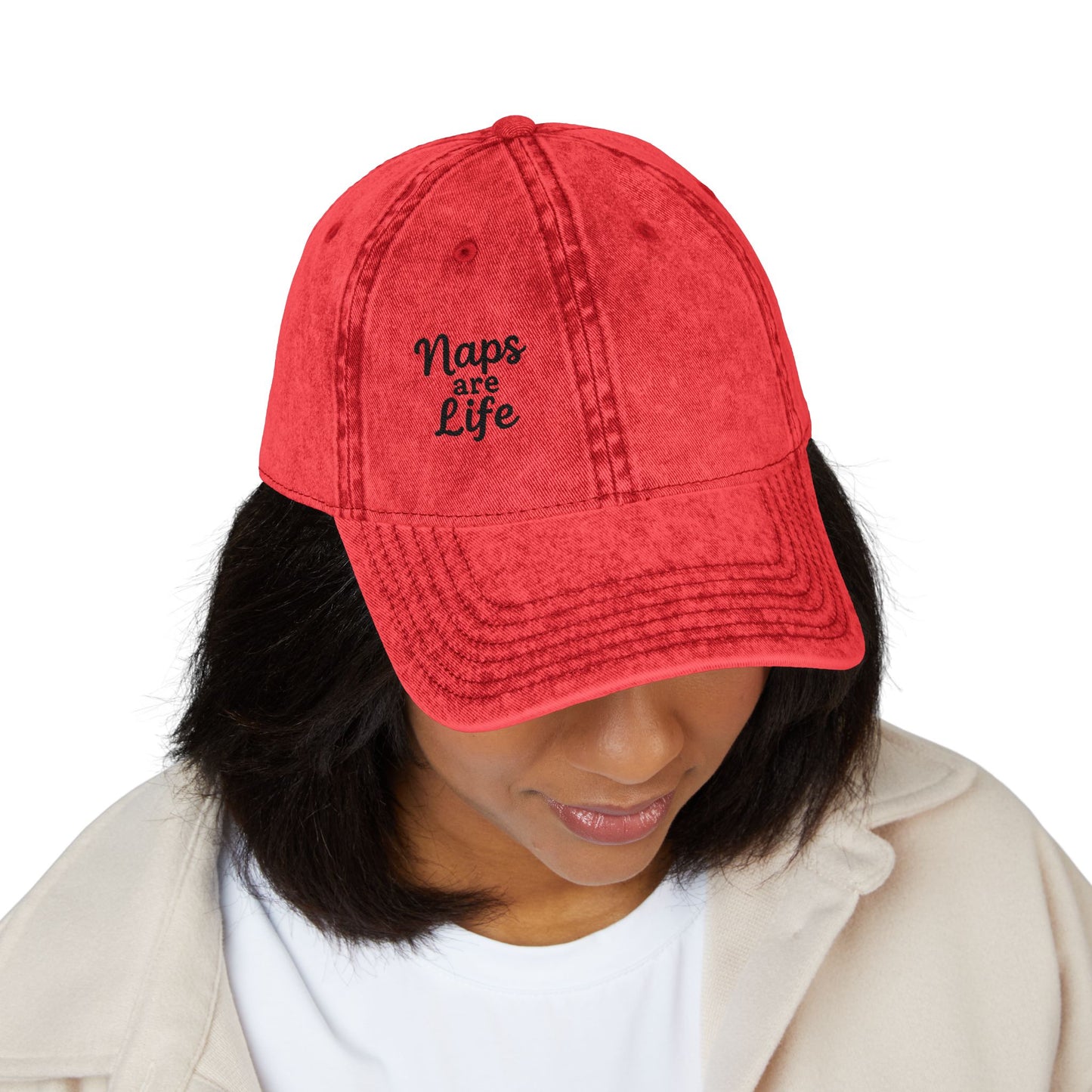 Naps Are Life Vintage Hat – Embroidered Funny Sleep Hat for Lazy Legends