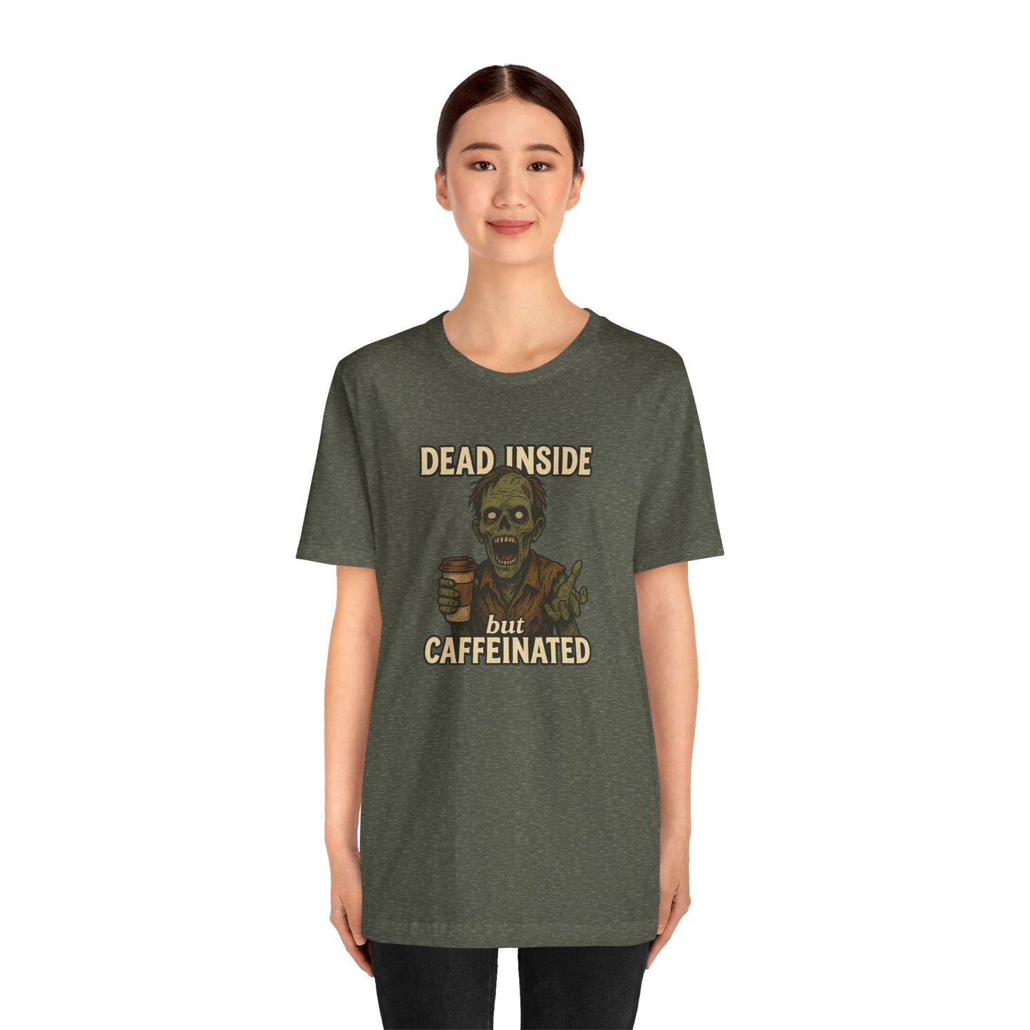 Dead Inside But Caffeinated Halloween Shirt – Funny Zombie Coffee Tee for Tired Souls