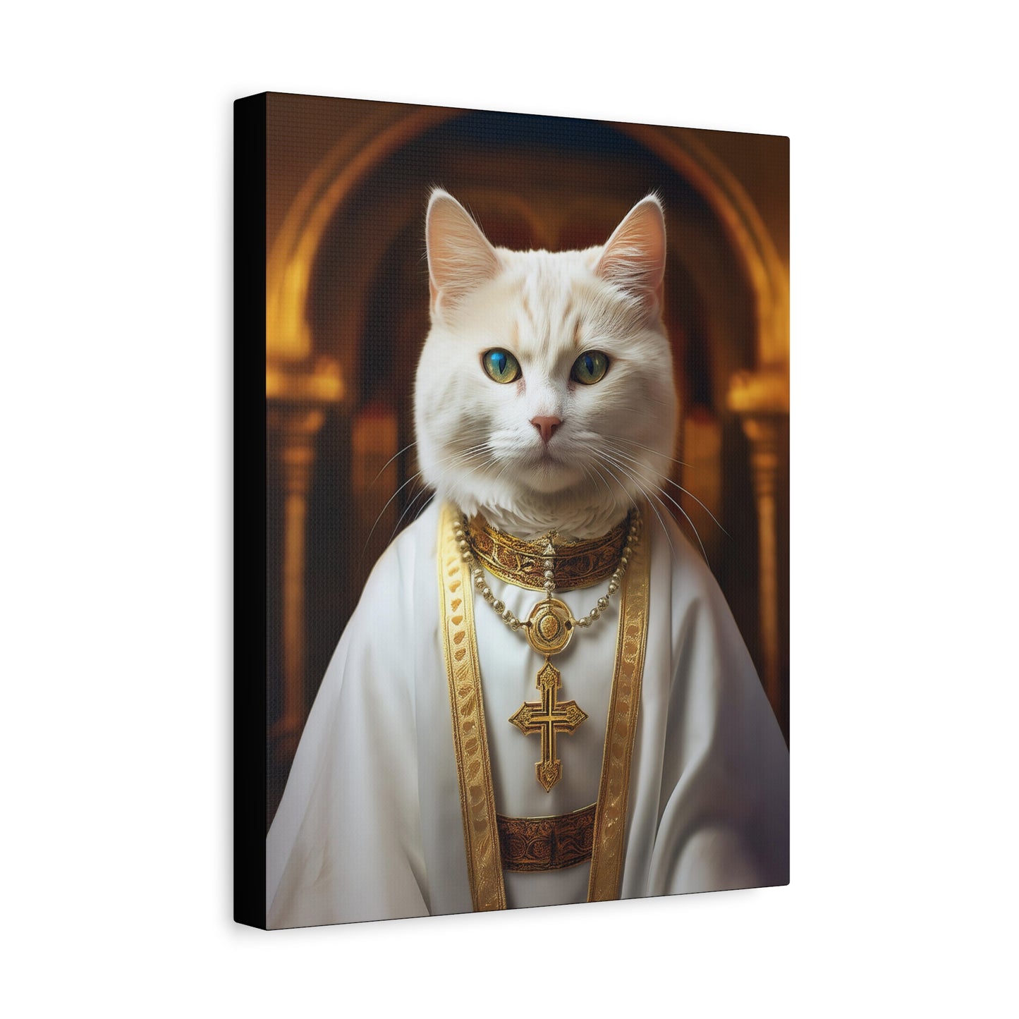 Cat-holic Priest Canvas Art | Stretched Matte Wall Decor