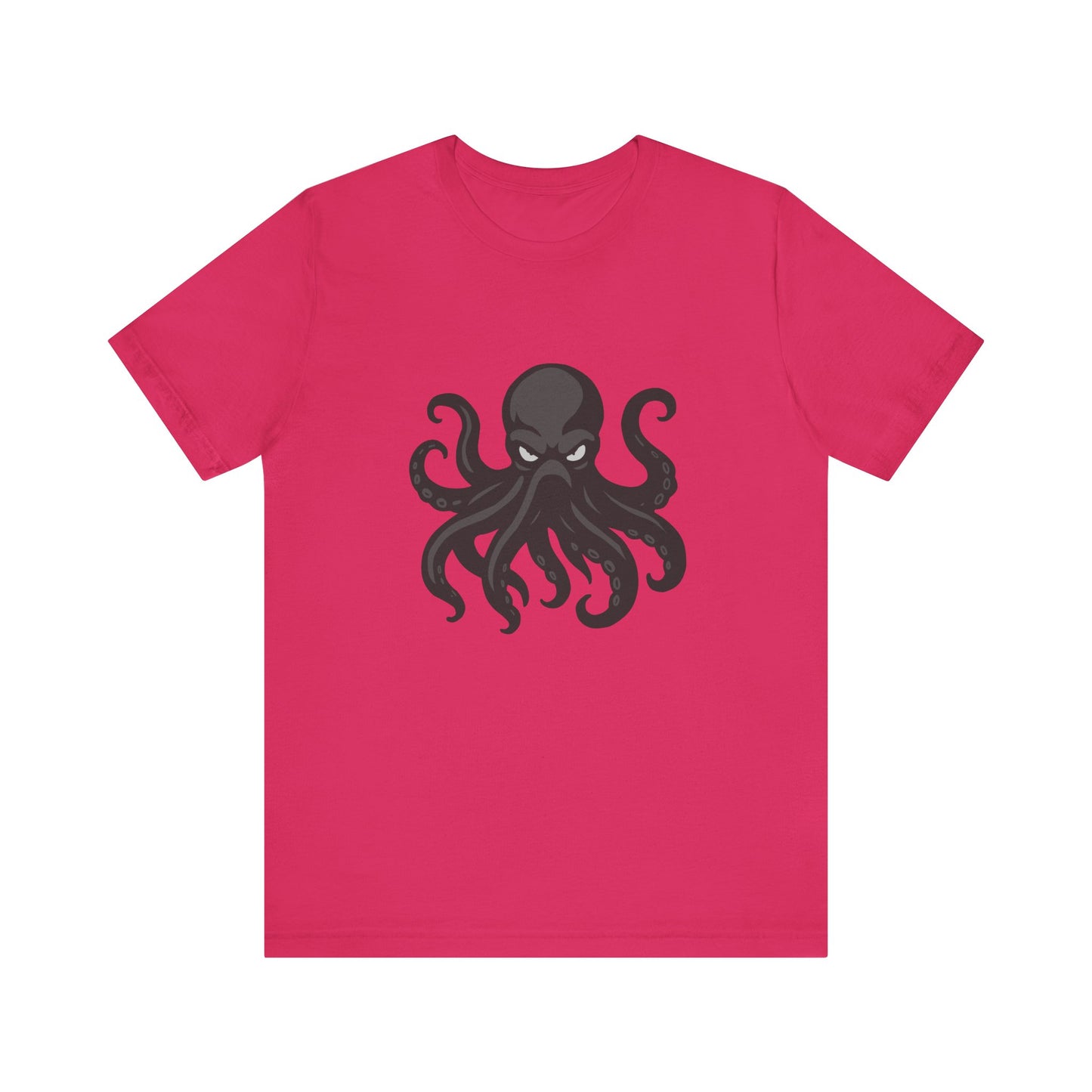 Dark Theme Octopus Graphic T-Shirt – Fierce Grayscale Tentacle Design on Black Tee with Bold Energy and Modern Ghost Effect. Unisex Jersey Short Sleeve Tee