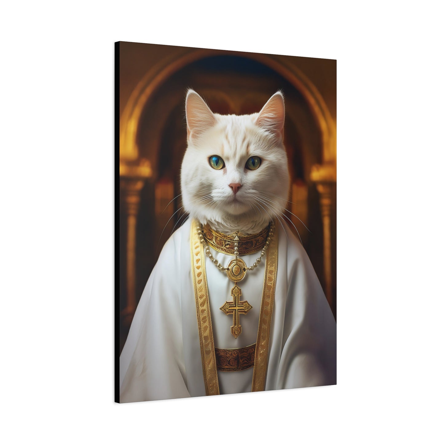 Cat-holic Priest Canvas Art | Stretched Matte Wall Decor