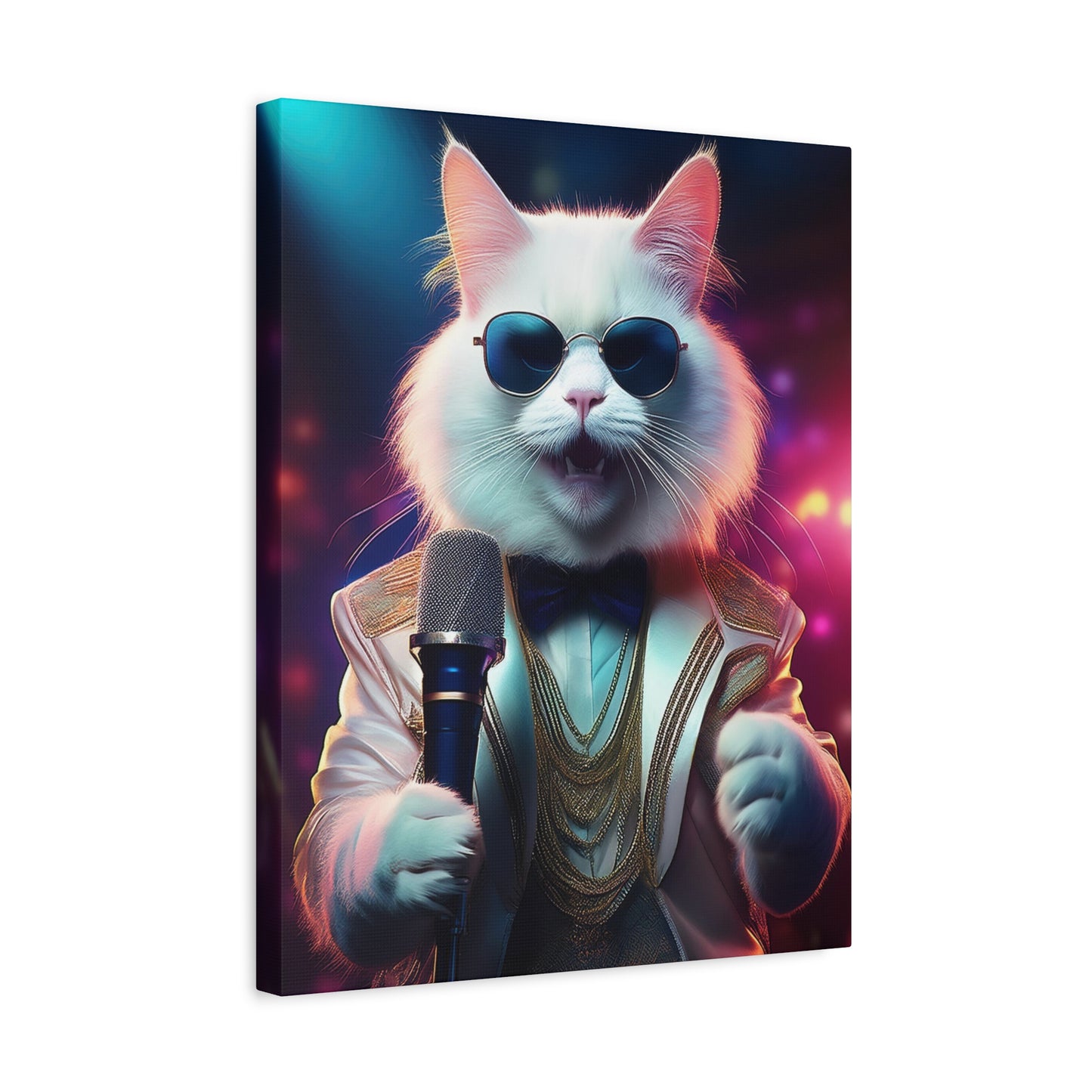 Purr-fectly Cool Lounge Cat Canvas Art | Stretched Matte Wall Decor 002