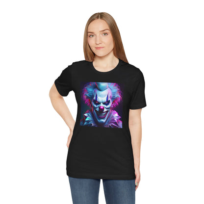Scary Clown Halloween Shirt – Creepy Evil Clown Face Graphic Tee for Horror Fans. Unisex Jersey Short Sleeve Tee