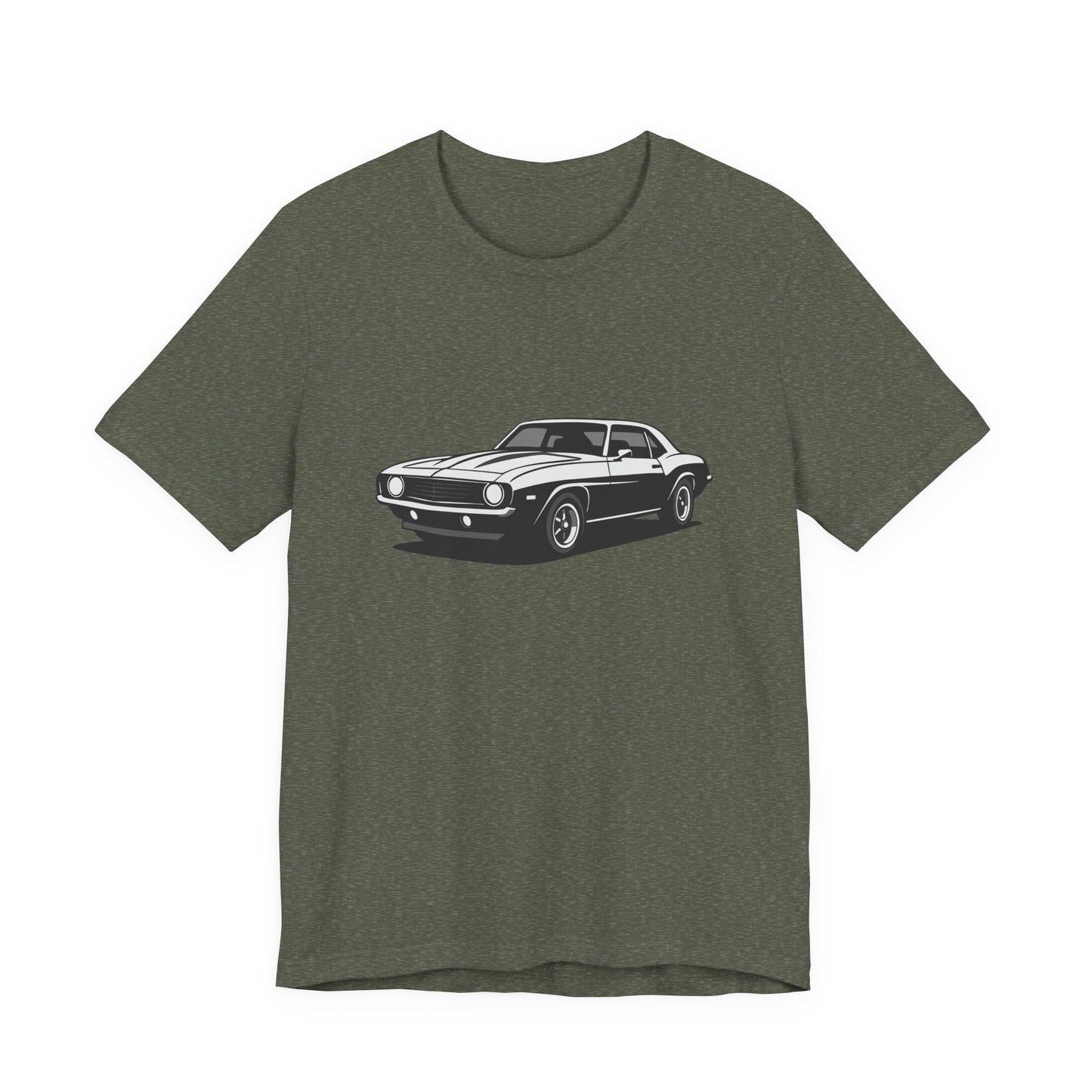 Classic Muscle Car Graphic Tee Dark Theme – Retro Camaro Vector Design for Auto Enthusiasts