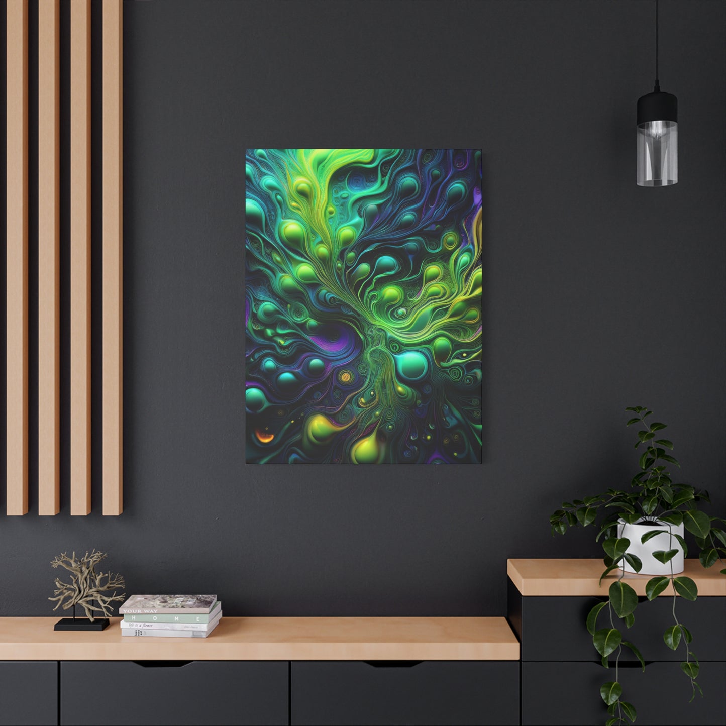 Alien Bubbles Canvas Art Print - Vibrant Colorful Decor