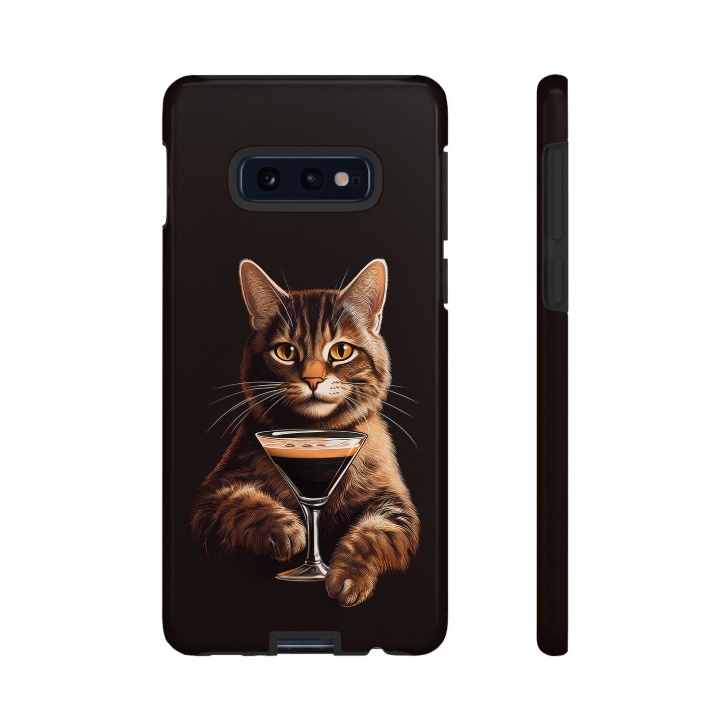 Sophisticated Cat with Espresso Martini Cell Phone Case 001