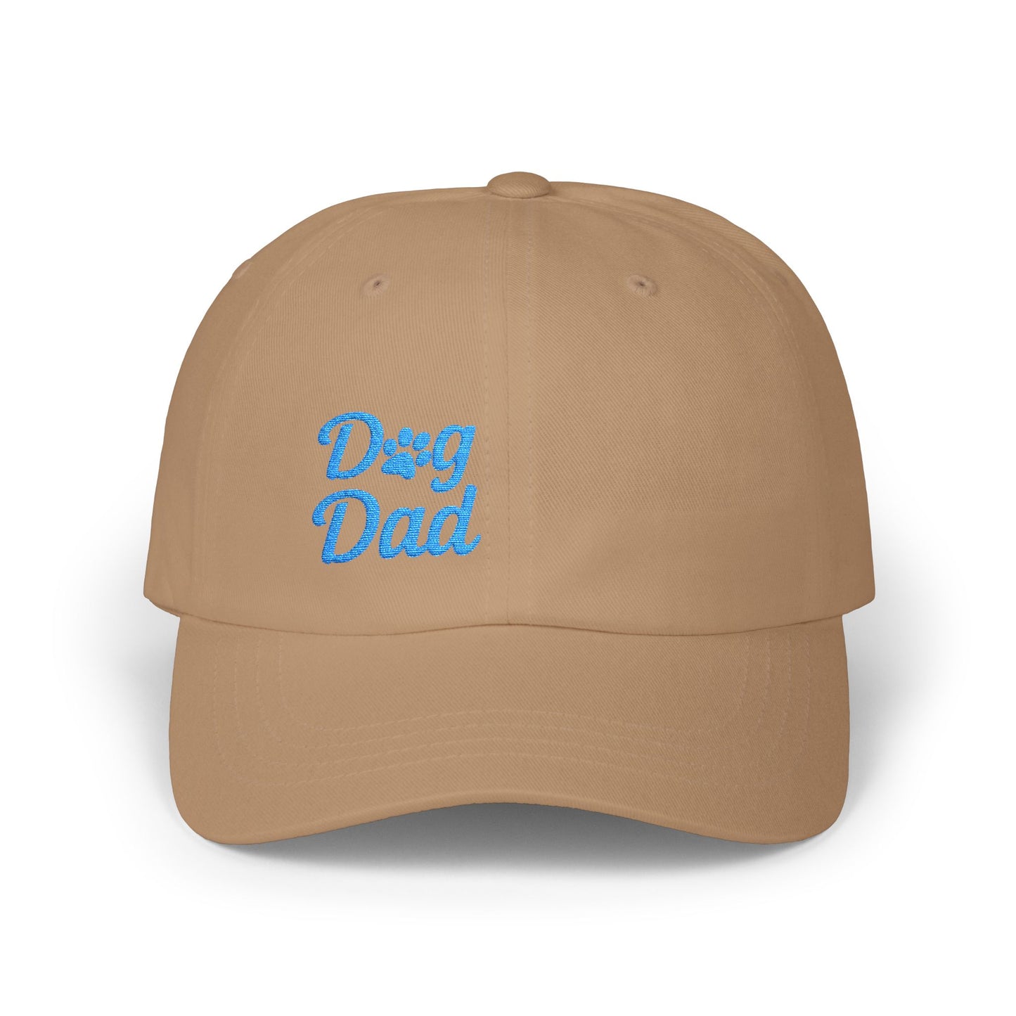 Dog Dad Classic Dad Hat – Embroidered Minimalist Dog Face Hat for Proud Pet Dads and Canine Companions. Blue Letters