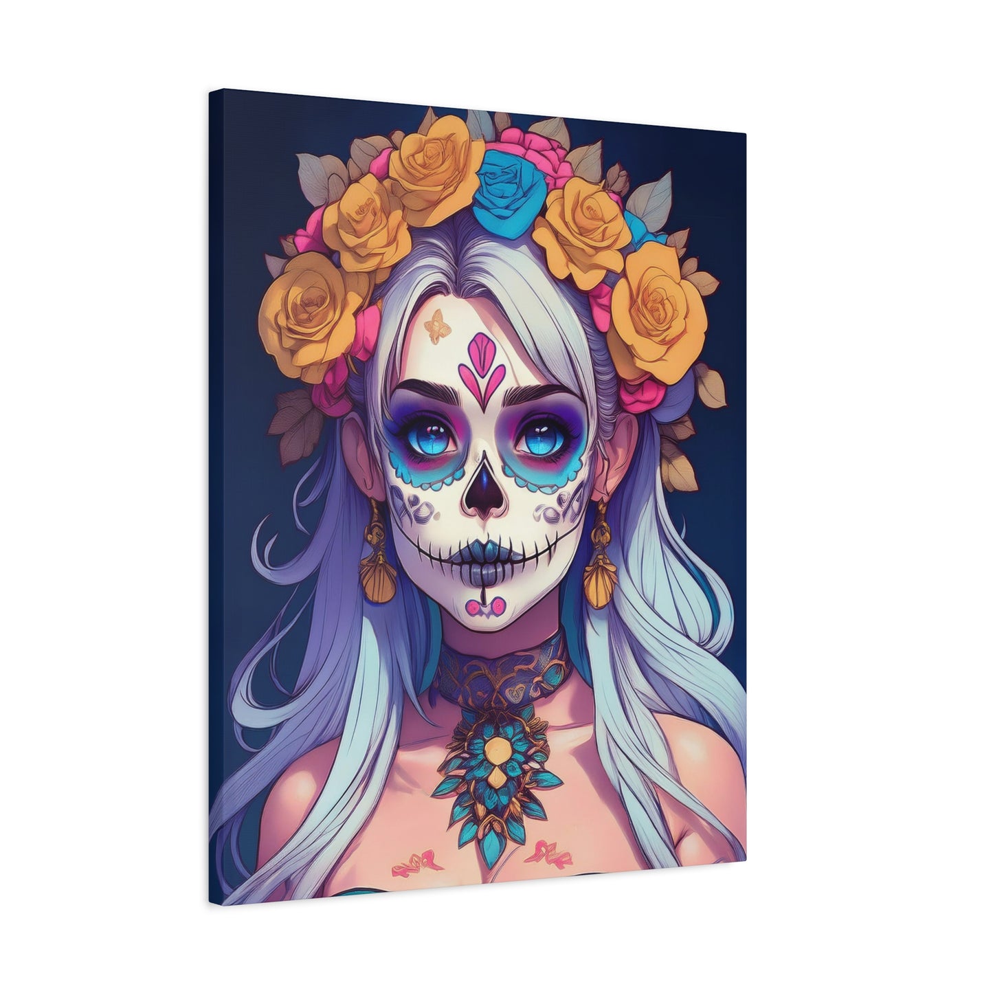 Dia de los Muertos Canvas Art | Day of the Dead - Stretched Matte Wall Decor 014