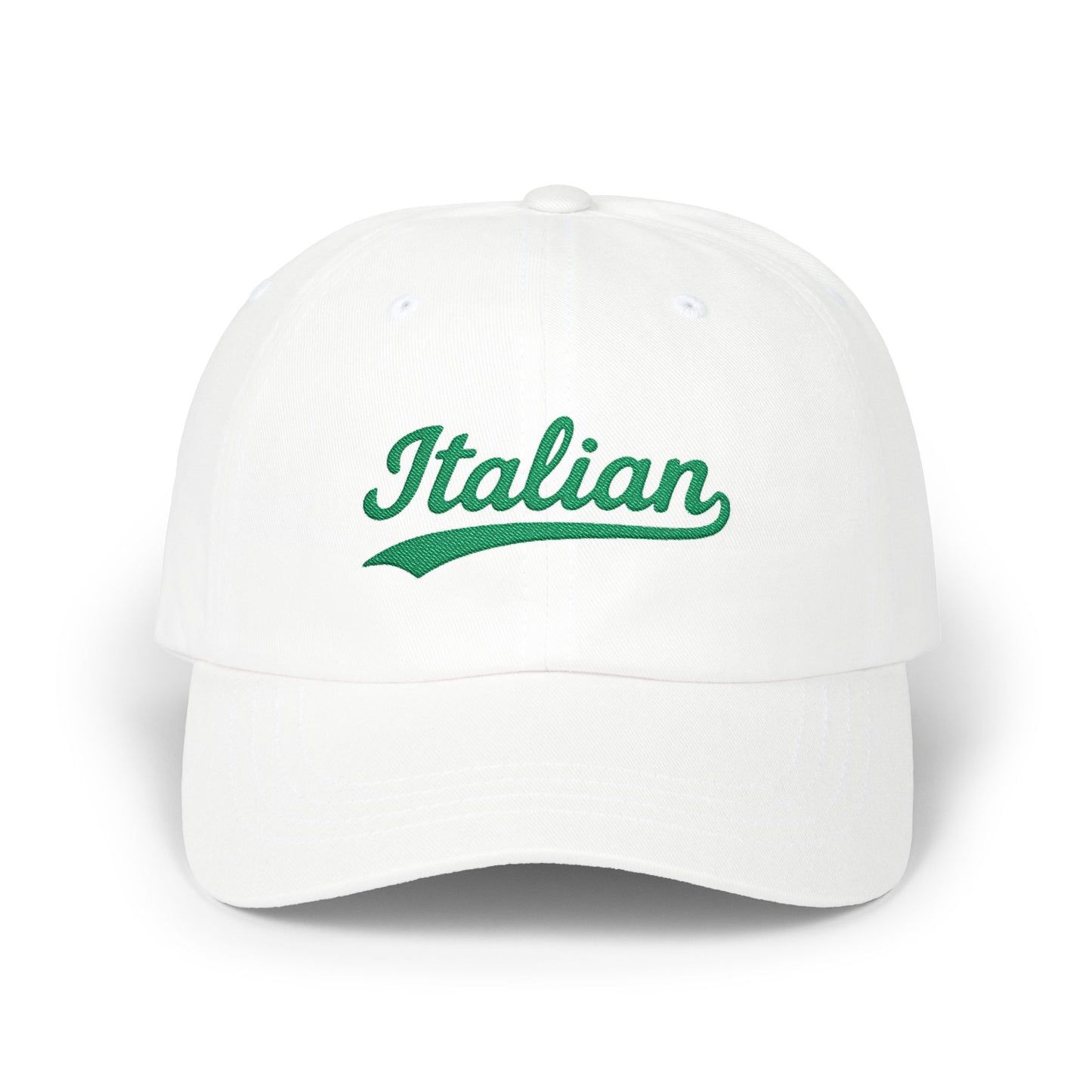 Italian Embroidered Classic Dad Hat – Script Baseball Hat for Italian Pride, Heritage, and Big Sauce Energy