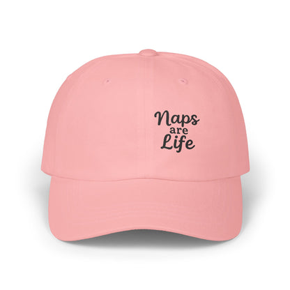 Naps Are Life Embroidered Classic Dad Hat – Cozy Comfort Hat for Nap Lovers, Rest Day Mood, and Chill Style. Black Letters