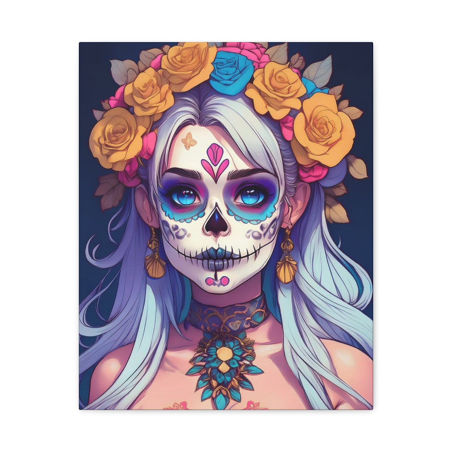 Dia de los Muertos Canvas Art | Day of the Dead - Stretched Matte Wall Decor 014