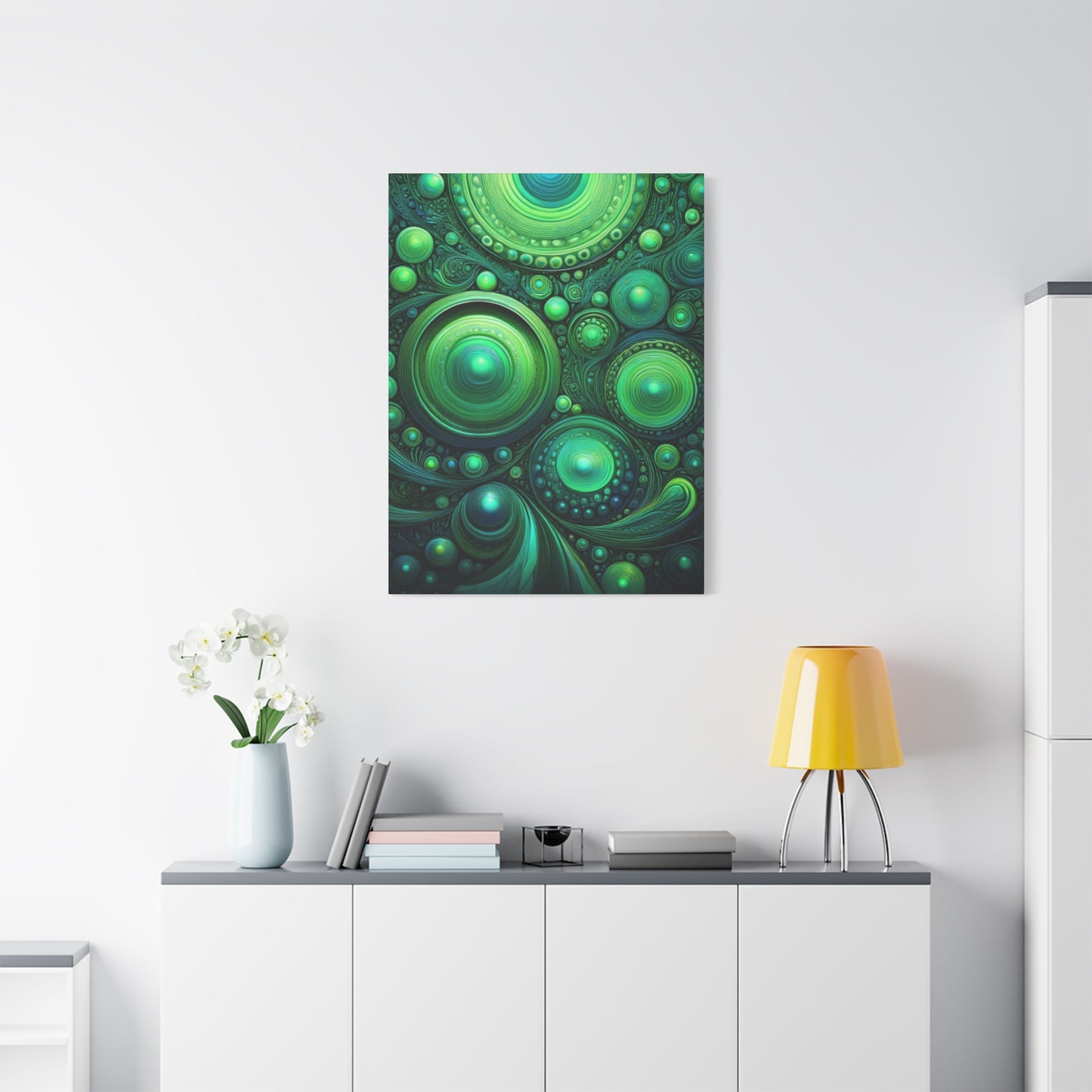 Verde Future Abstract Green Canvas Art - Stretched Matte Wall Decor