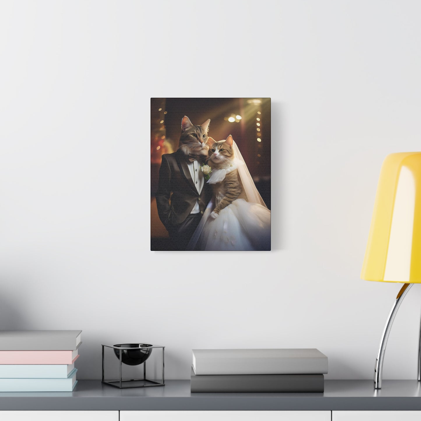 Cat Wedding Day Canvas Art | Stretched Matte Wall Decor 002