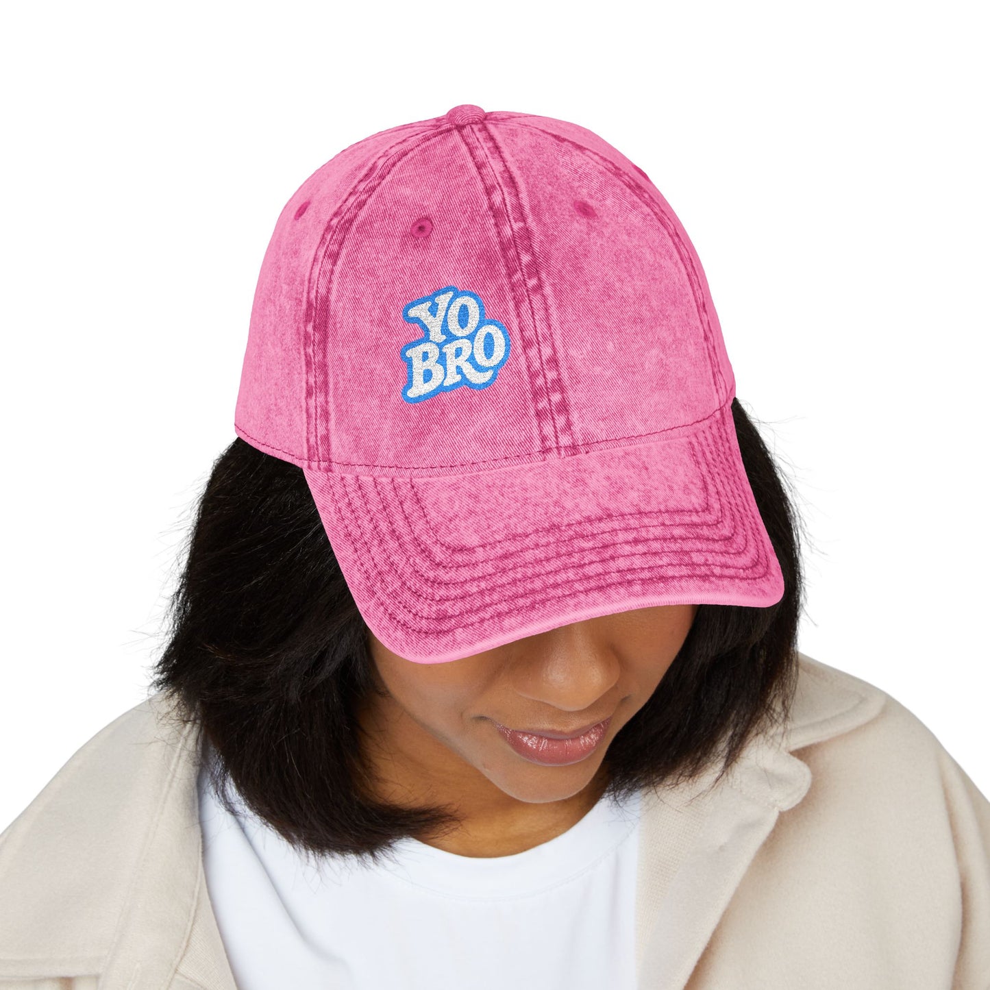 Yo Bro Vintage Hat – Funny Bold Embroidered Hat for Men and Women with Bro Energy