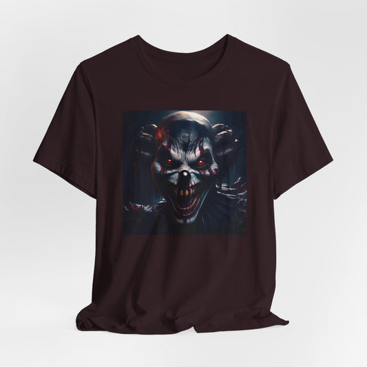 Terrifying Clown Face Halloween Shirt – Haunted Circus Horror Graphic Tee for Halloween Fright Fans