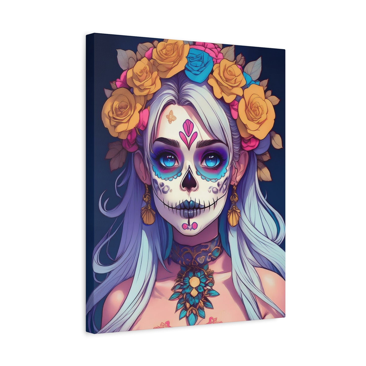 Dia de los Muertos Canvas Art | Day of the Dead - Stretched Matte Wall Decor 014