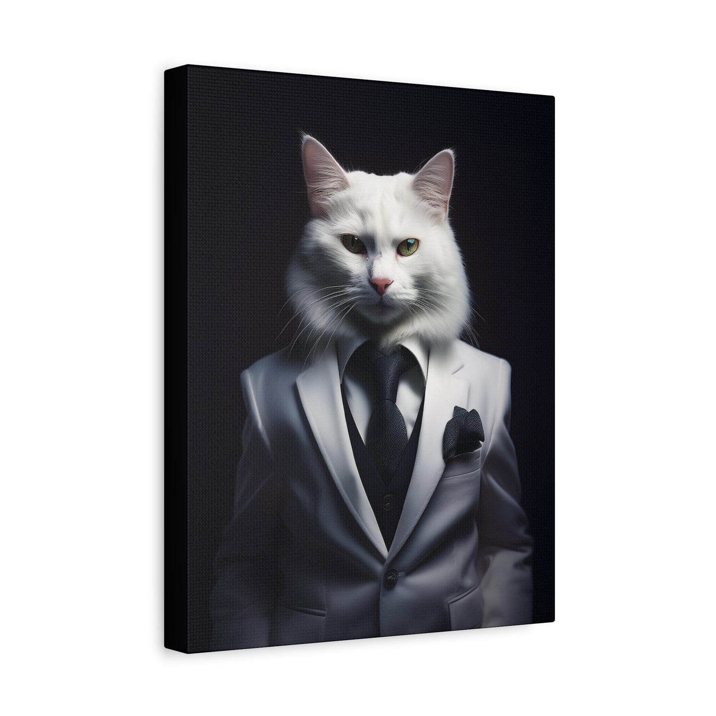 The Purr-fect Gentleman Canvas Art | Stretched Matte Wall Decor 002