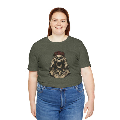 Screaming Skeleton Bride Halloween Shirt – Gothic Undead Bride Graphic Tee for Spooky Season Horror Fans