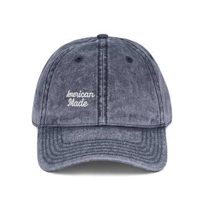 American Made Vintage Hat – Embroidered Patriotic Hat with Retro Script for USA Pride and Everyday Freedom