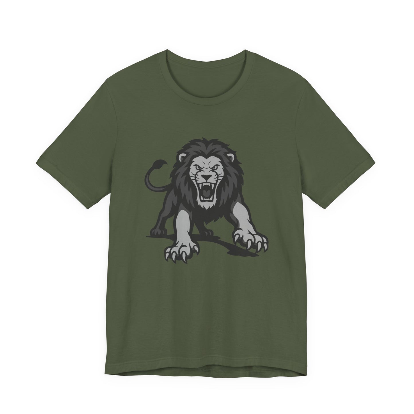 Roaring Lion Graphic Tee Dark Theme – Fierce Predator Design for Bold Style