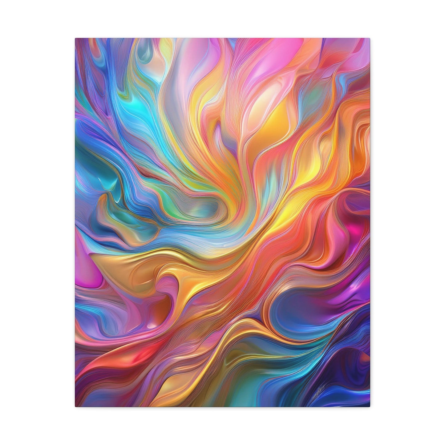 Waves of Radiance Vibrant Abstract Canvas Wall Art