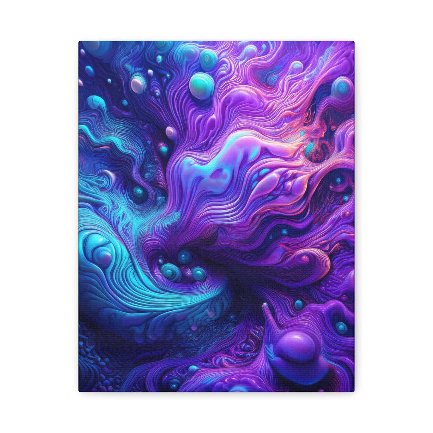 Ethereal Depths Vibrant Abstract Canvas Art - Matte Stretched Wall Decor