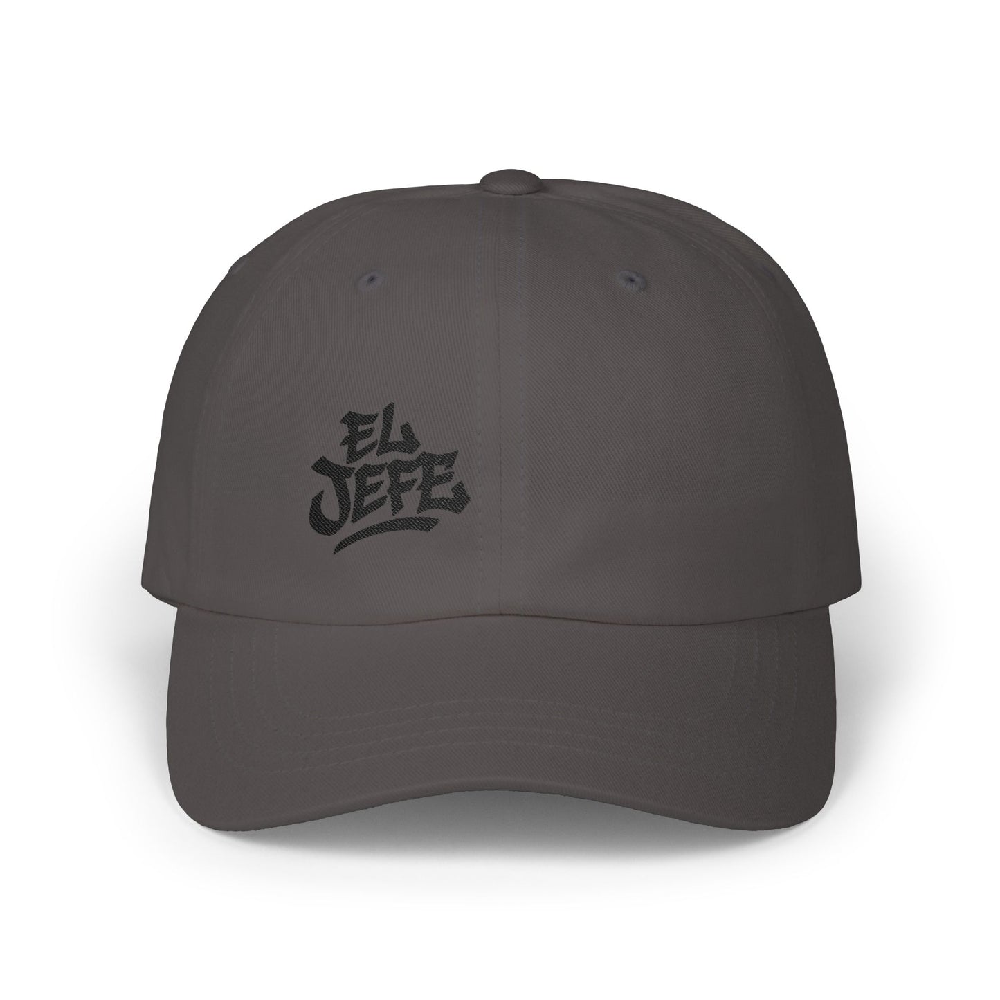 El Jefe Classic Dad Hat – Embroidered Bold Text Hat for Boss Energy, Leadership Style, and Latin Flair. Black Letters