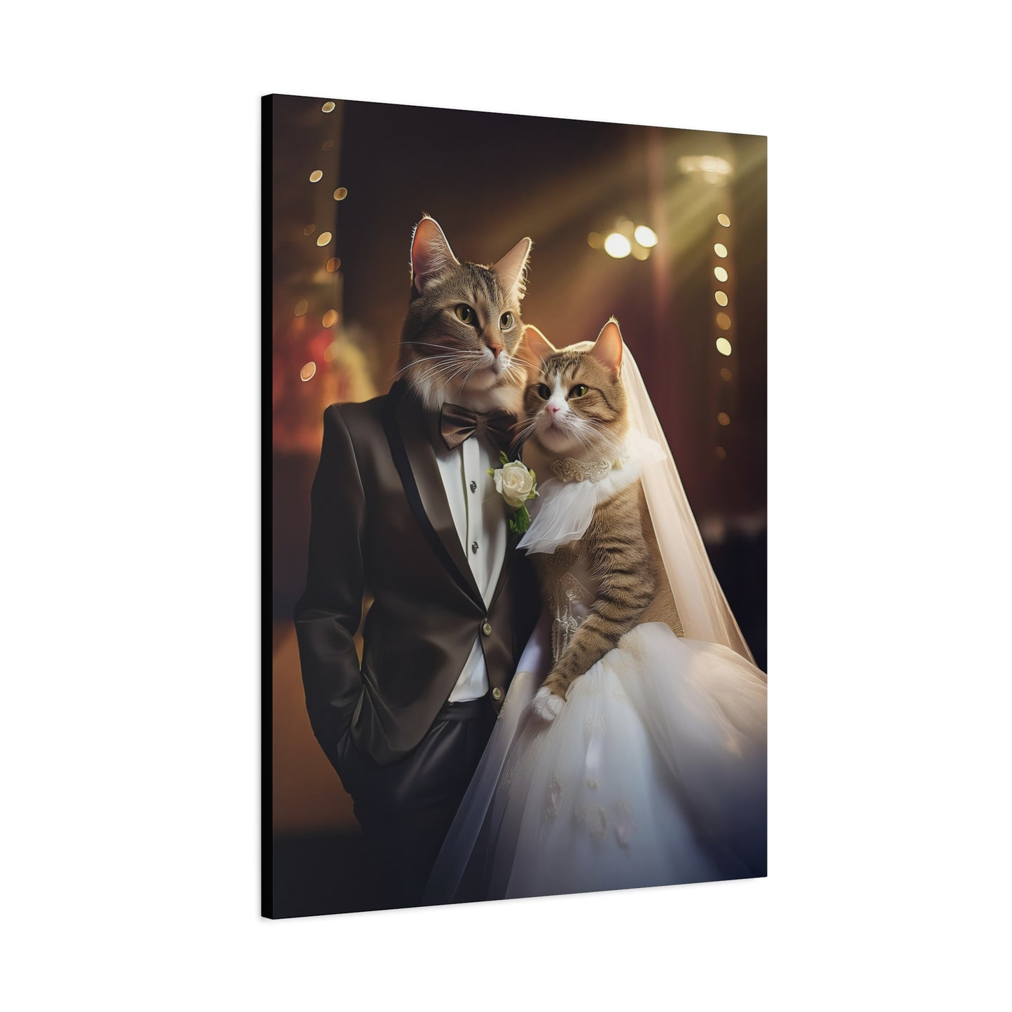 Cat Wedding Day Canvas Art | Stretched Matte Wall Decor 002